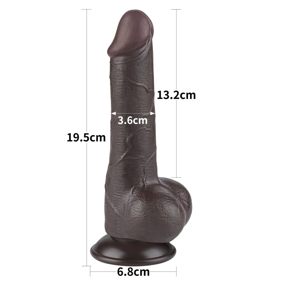 Dildo doppio strato scorrevole da 7,5'', nero II_B15O50_3
