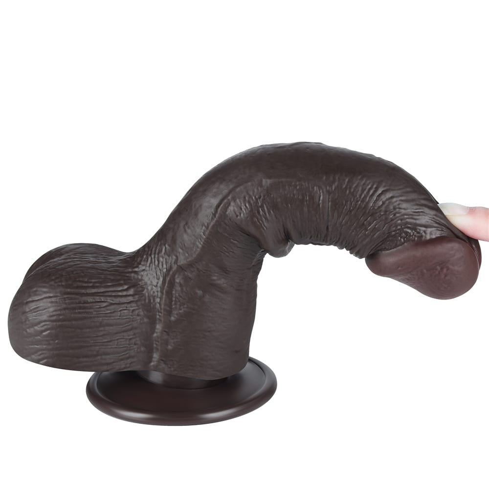 Dildo doppio strato scorrevole da 7,5'', nero III_B15O50_3