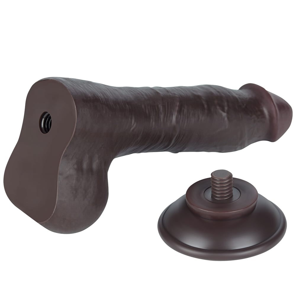 Dildo doppio strato scorrevole da 8'' nero I_B15O50_3