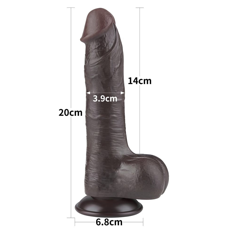Dildo doppio strato scorrevole da 8'' nero I_B15O50_3