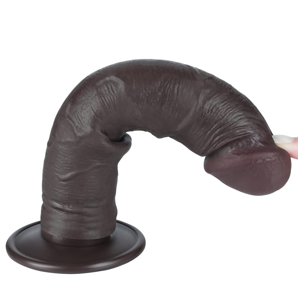 Dildo doppio strato scorrevole da 8'' nero II_B15O50_3