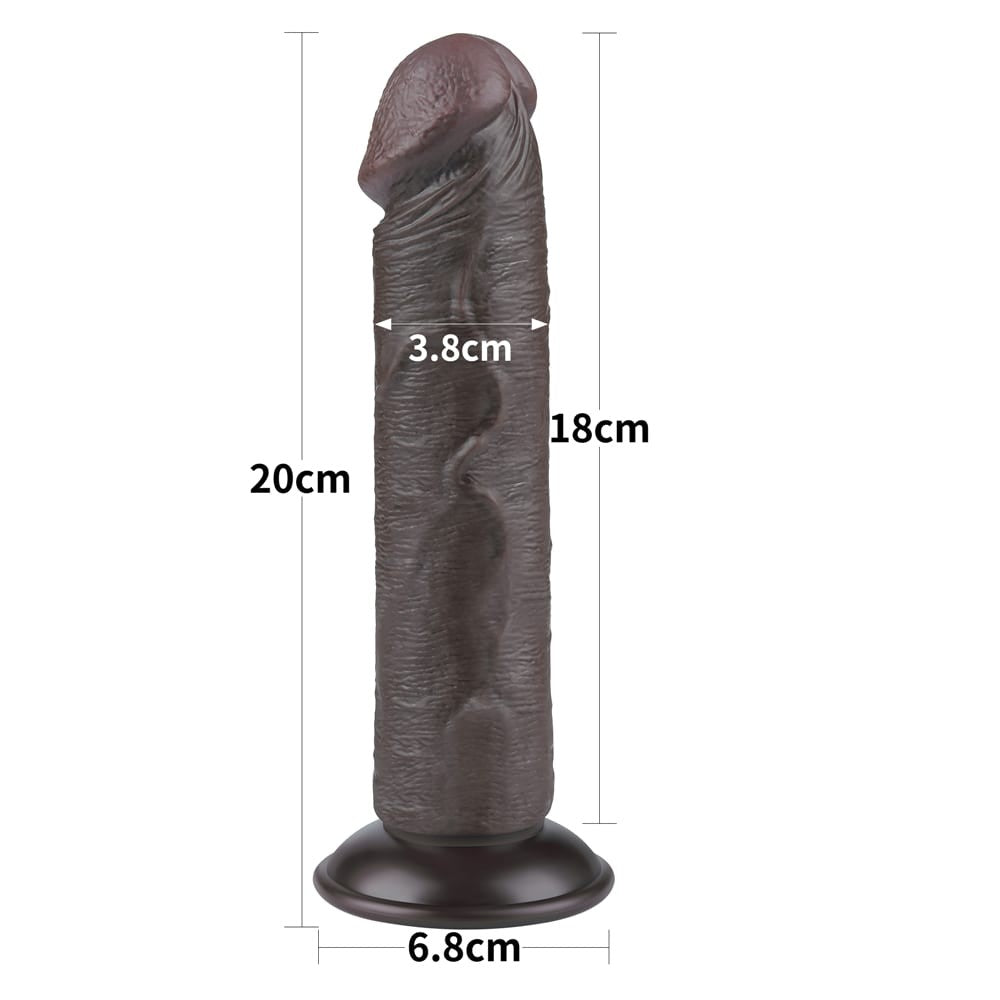 Dildo doppio strato scorrevole da 8'' nero II_B15O50_3