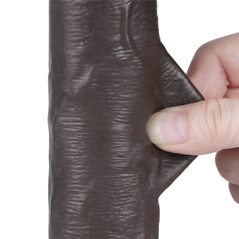 Dildo doppio strato scorrevole da 8'' nero II_B15O50_3