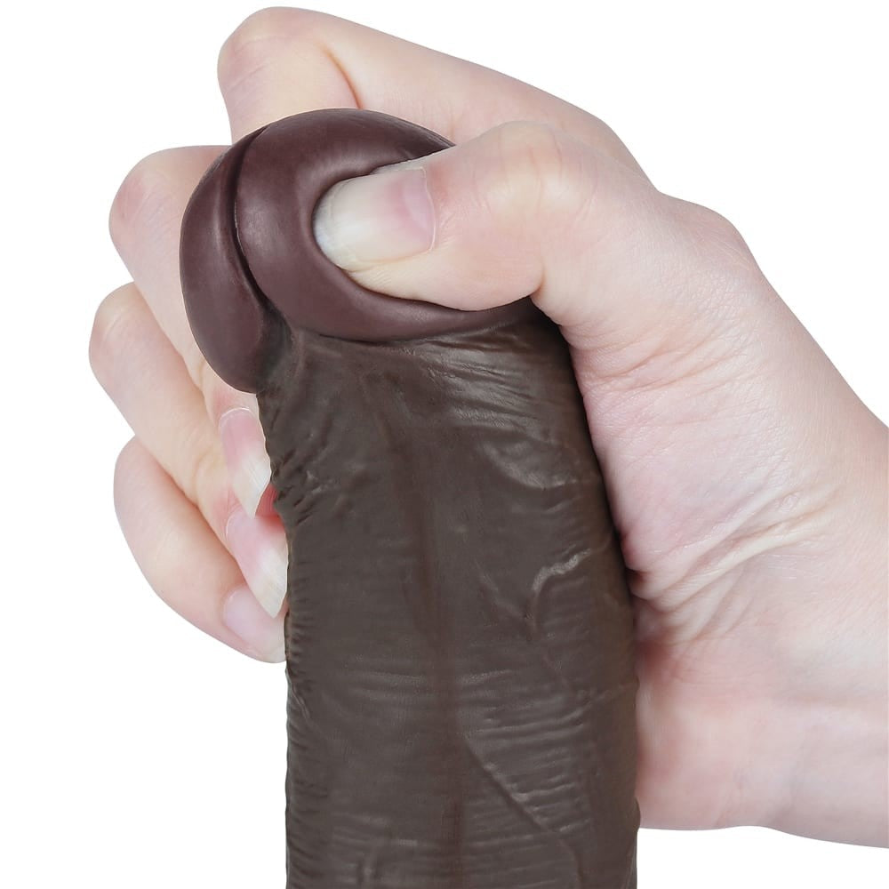 Dildo doppio strato scorrevole da 8'' nero III_B15O50_3