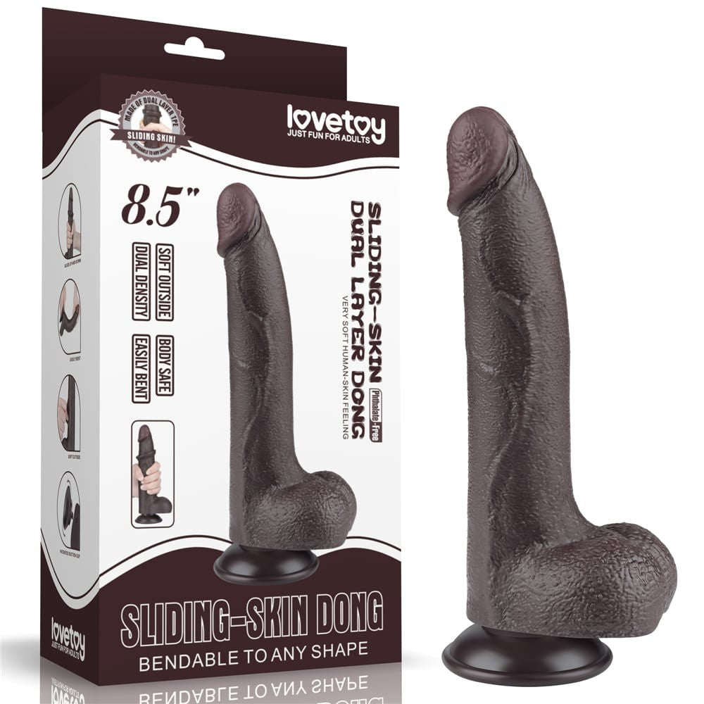 Dildo doppio strato scorrevole da 8,5'', nero I_B15O50_3