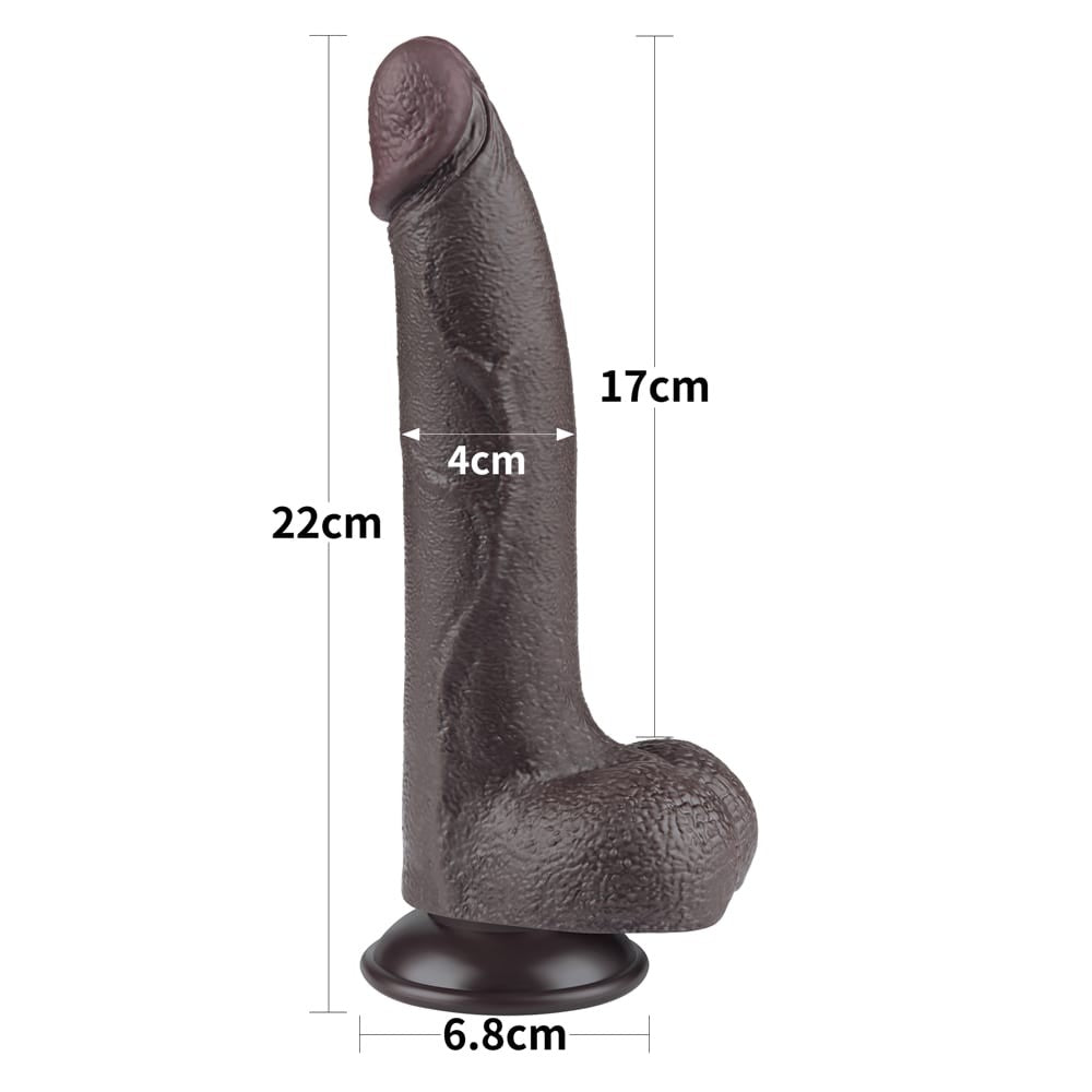 Dildo doppio strato scorrevole da 8,5'', nero I_B15O50_3