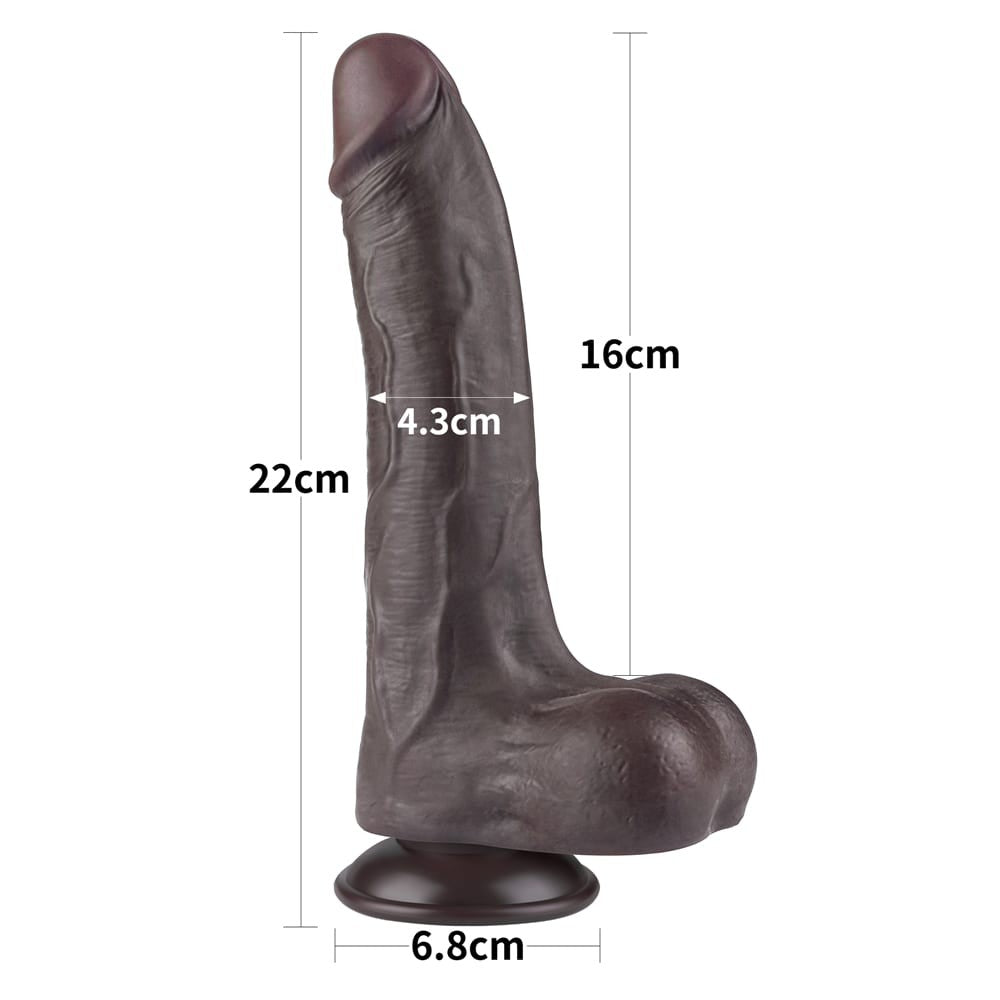 Dildo doppio strato scorrevole da 8,5'', nero II_B15O50_3