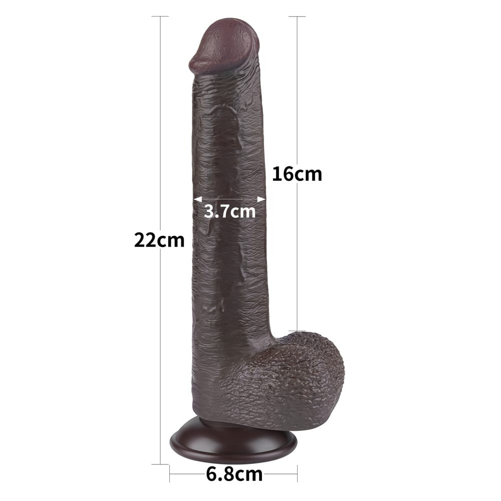 Dildo doppio strato scorrevole da 9'' nero_B15O50_3