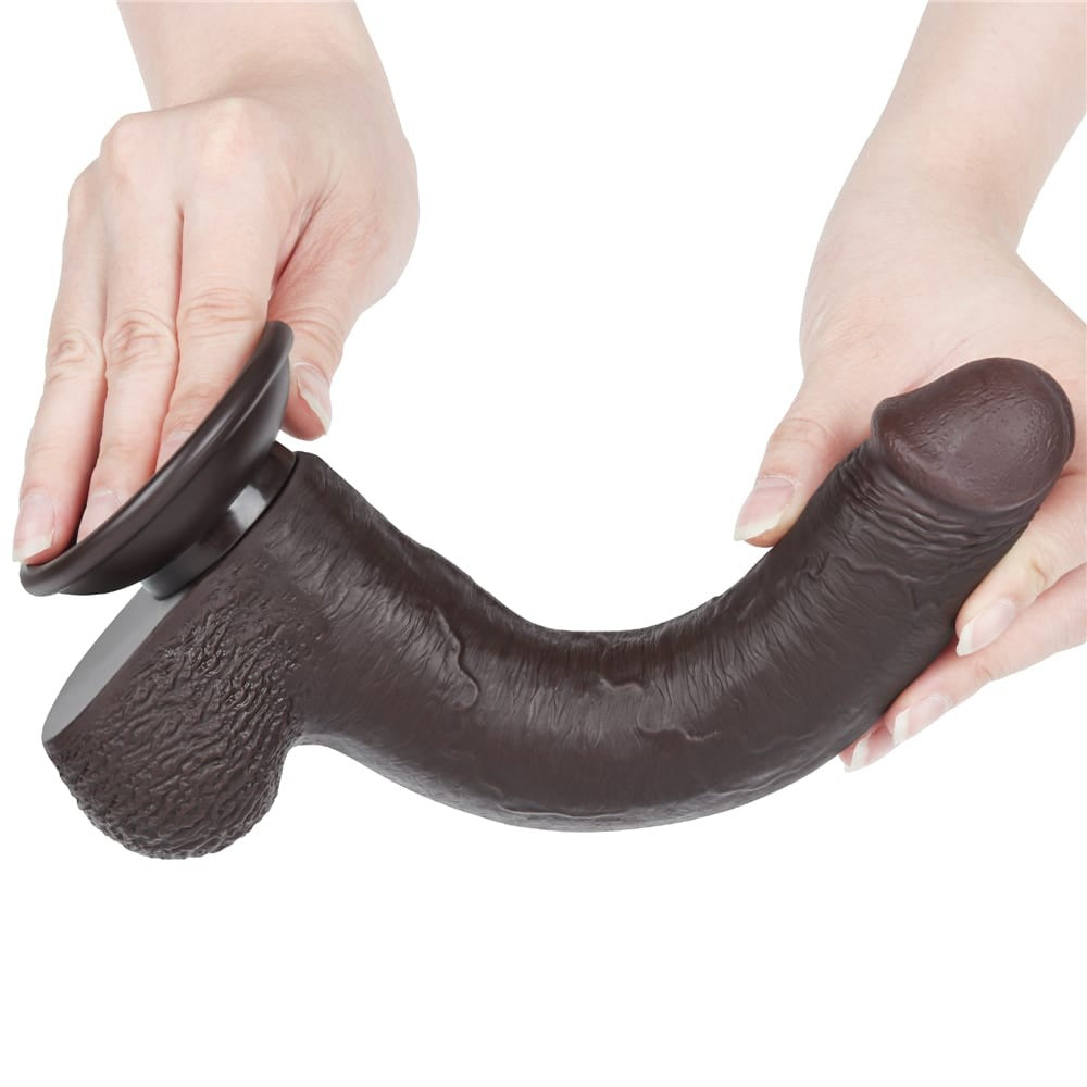 Dildo doppio strato scorrevole da 9'' nero_B15O50_3