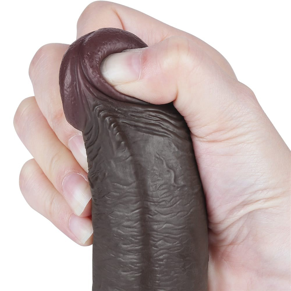 Dildo doppio strato scorrevole da 9'' nero_B15O50_3