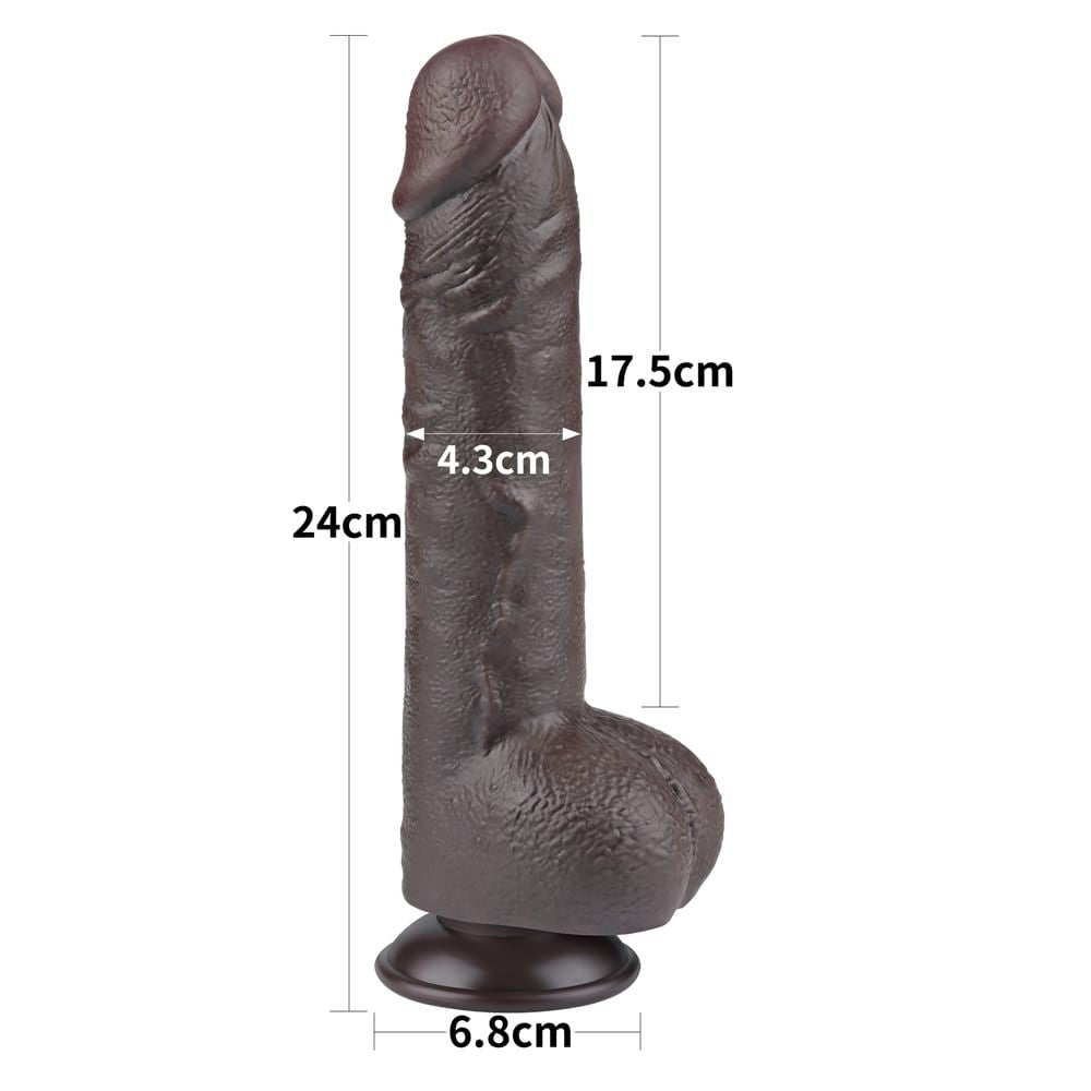 Dildo doppio strato scorrevole da 9,5'' nero_B15O50_3