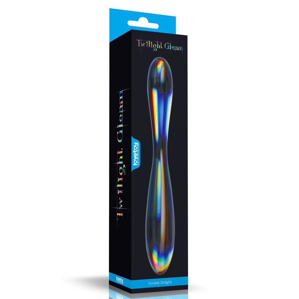 Dildo in vetro Twilight Gleam - Doppia delizia