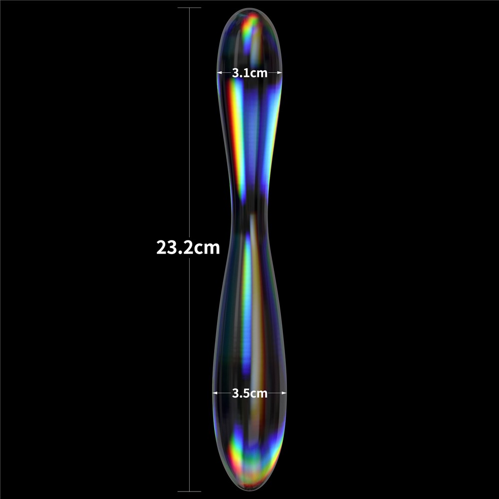 Dildo in vetro Twilight Gleam - Doppia delizia