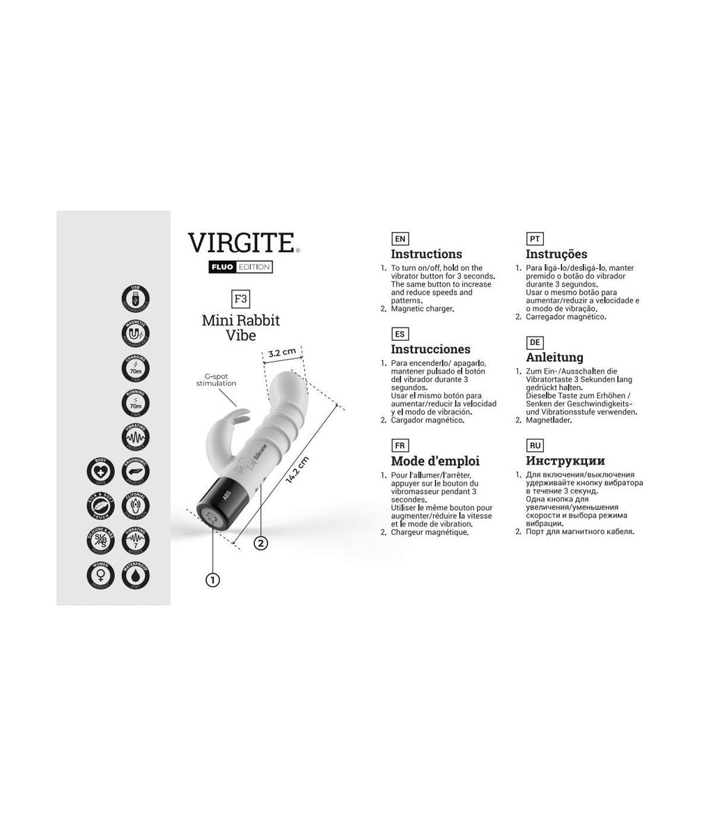 VIBRATORE RICARICABILE IN SILICONE FLUO F3