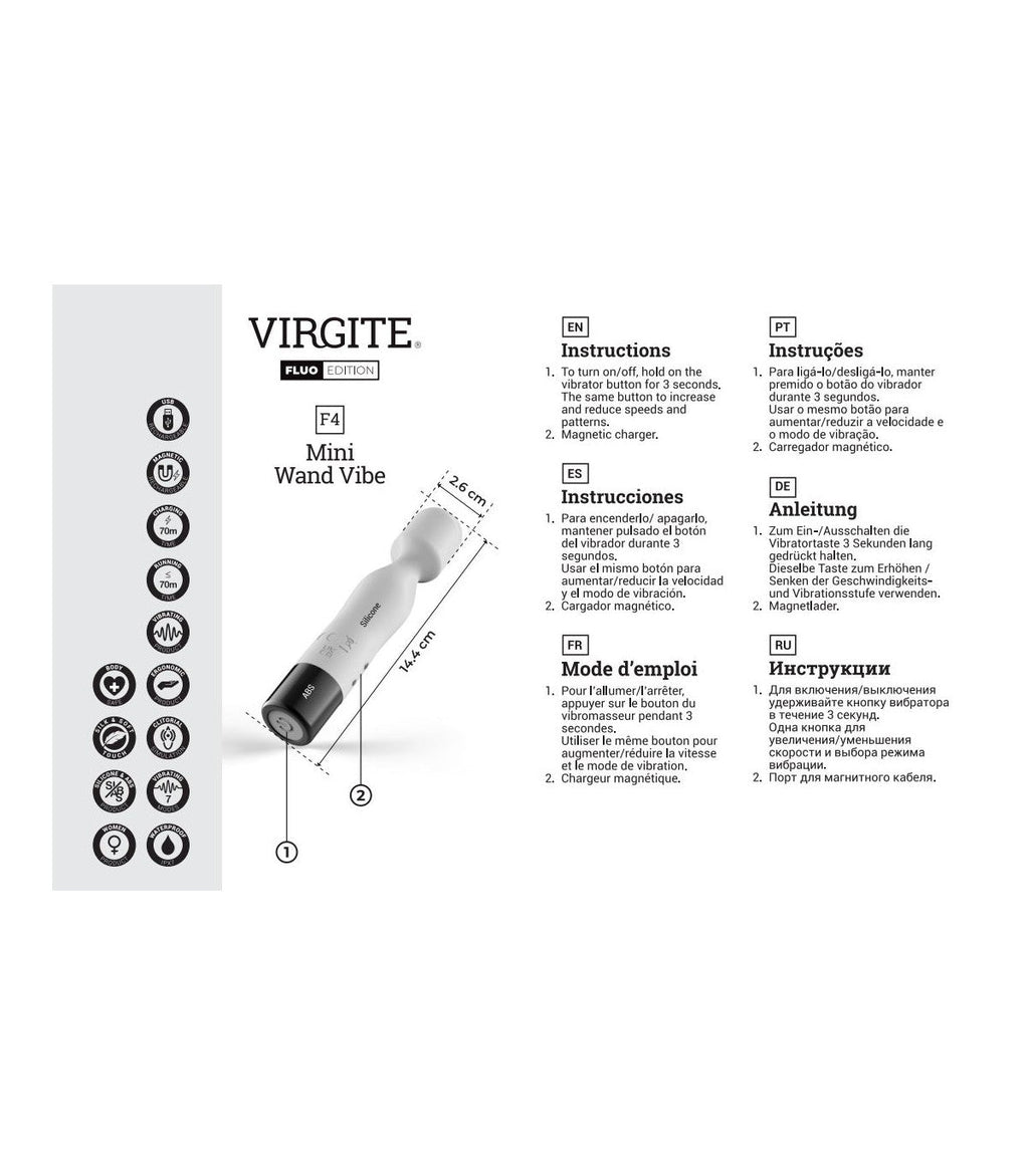 VIBRATORE RICARICABILE IN SILICONE FLUO F4