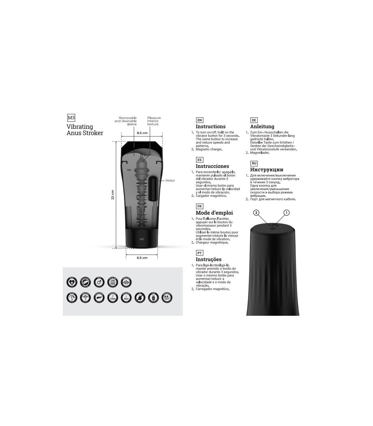 M3 MASTURBADOR VIBRATORE ANO USB FLESH
