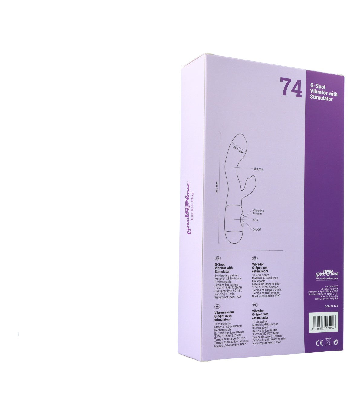 Nº 74 VIBRATORE PUNTO G CON STIMOLATORE VIOLA