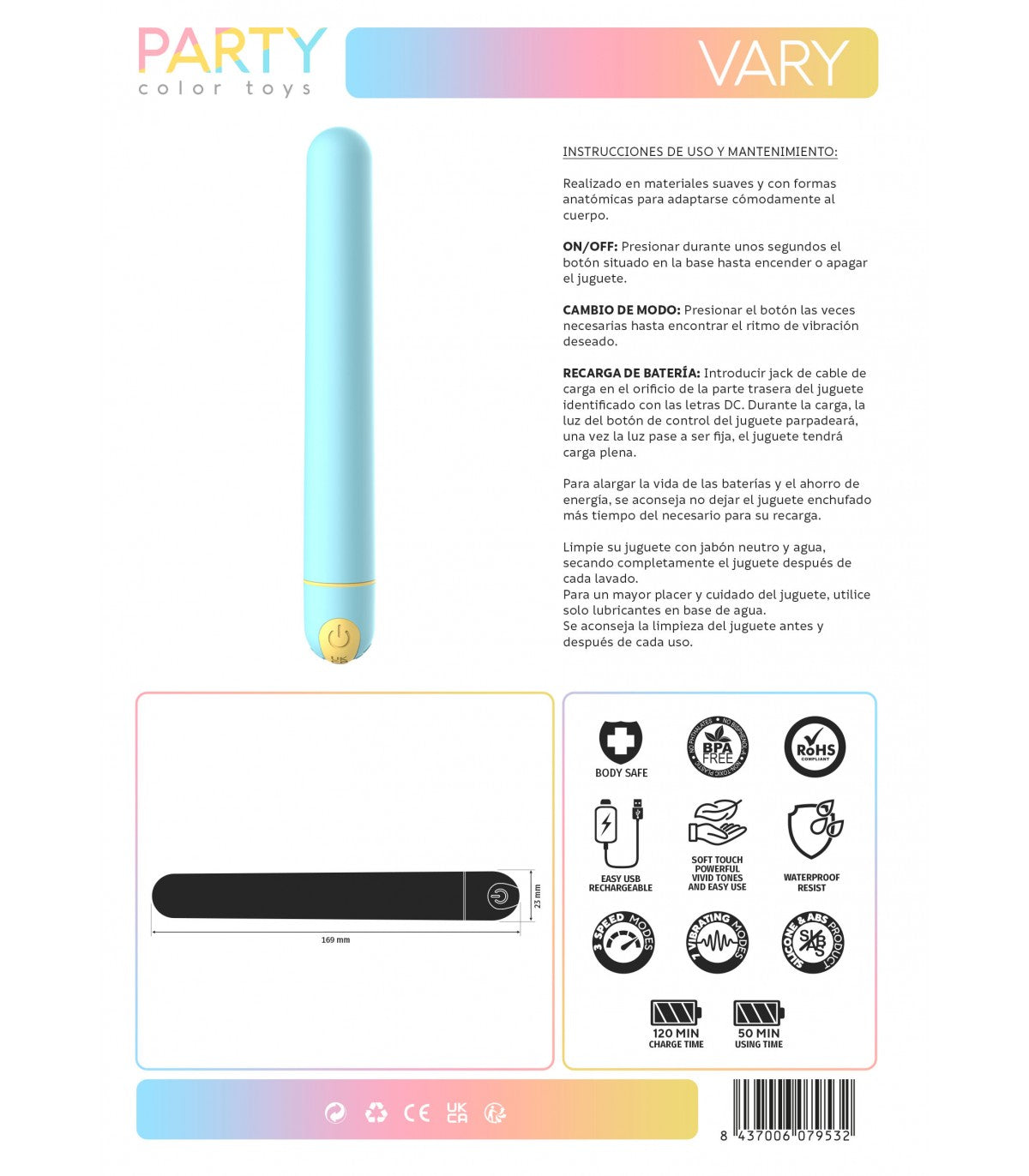 VIBRATORE USB BLU VARIO