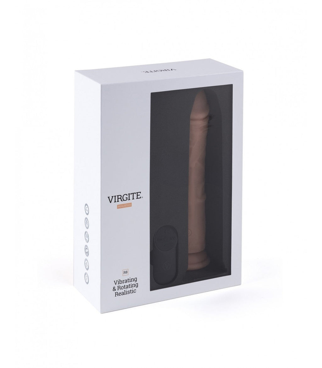VIBRATORE E ROTATORE REALISTICO R8" 21CM CON TELECOMANDO"