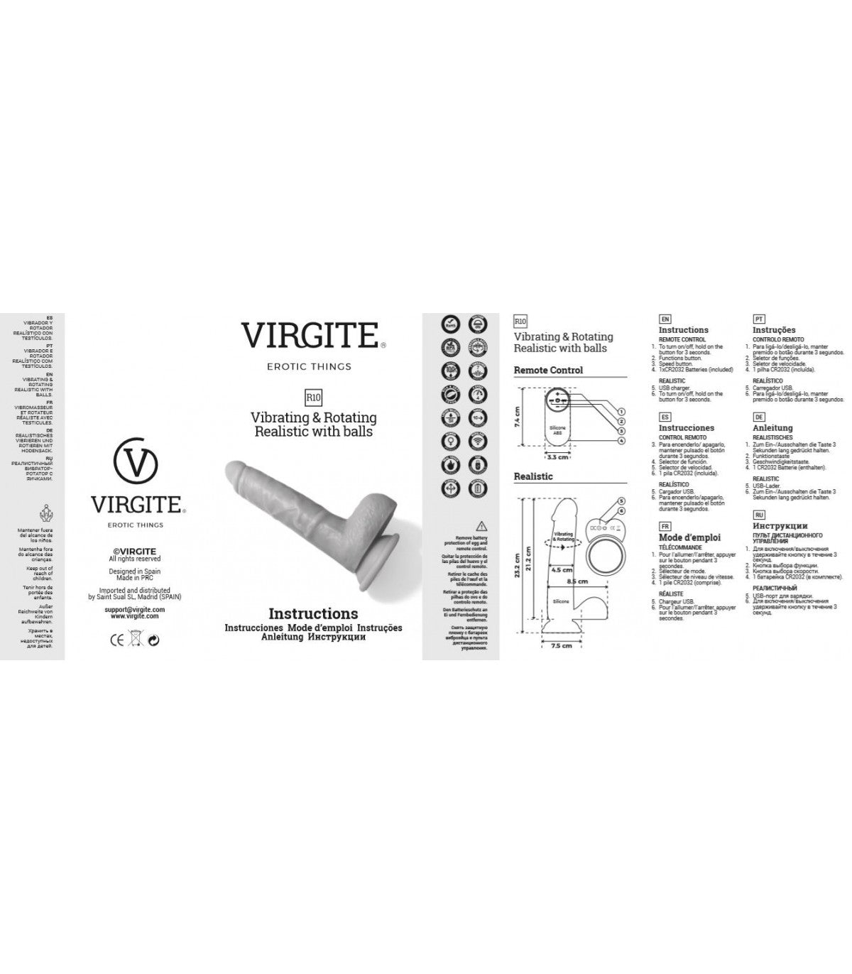 VIBRATORE E ROTATORE REALISTICO R10" 21CM CON TELECOMANDO"