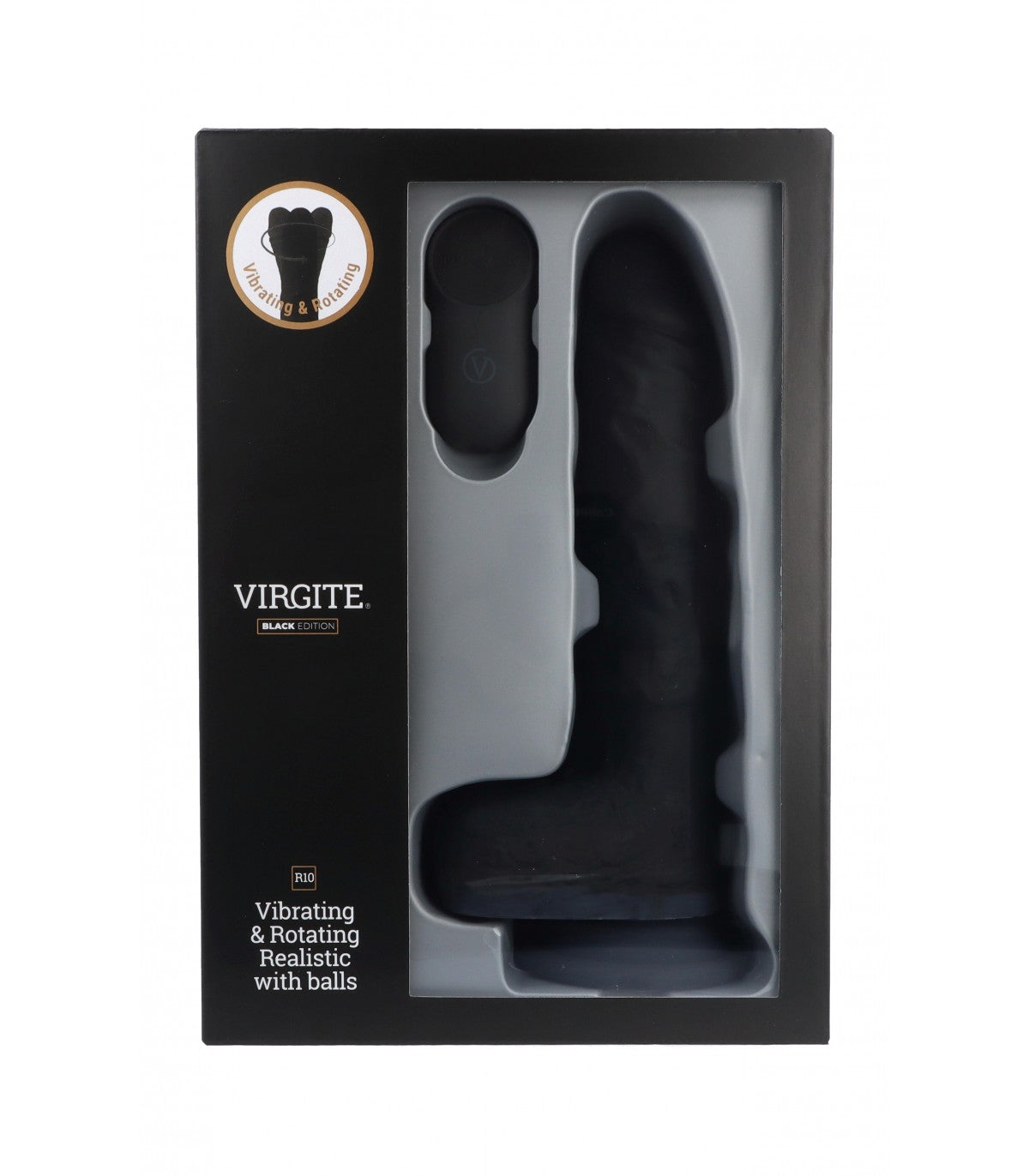 VIBRATORE E ROTATORE REALISTICO R10 NERO 21CM CON TELECOMANDO