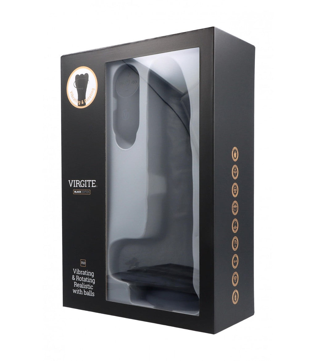 VIBRATORE E ROTATORE REALISTICO R10 NERO 21CM CON TELECOMANDO
