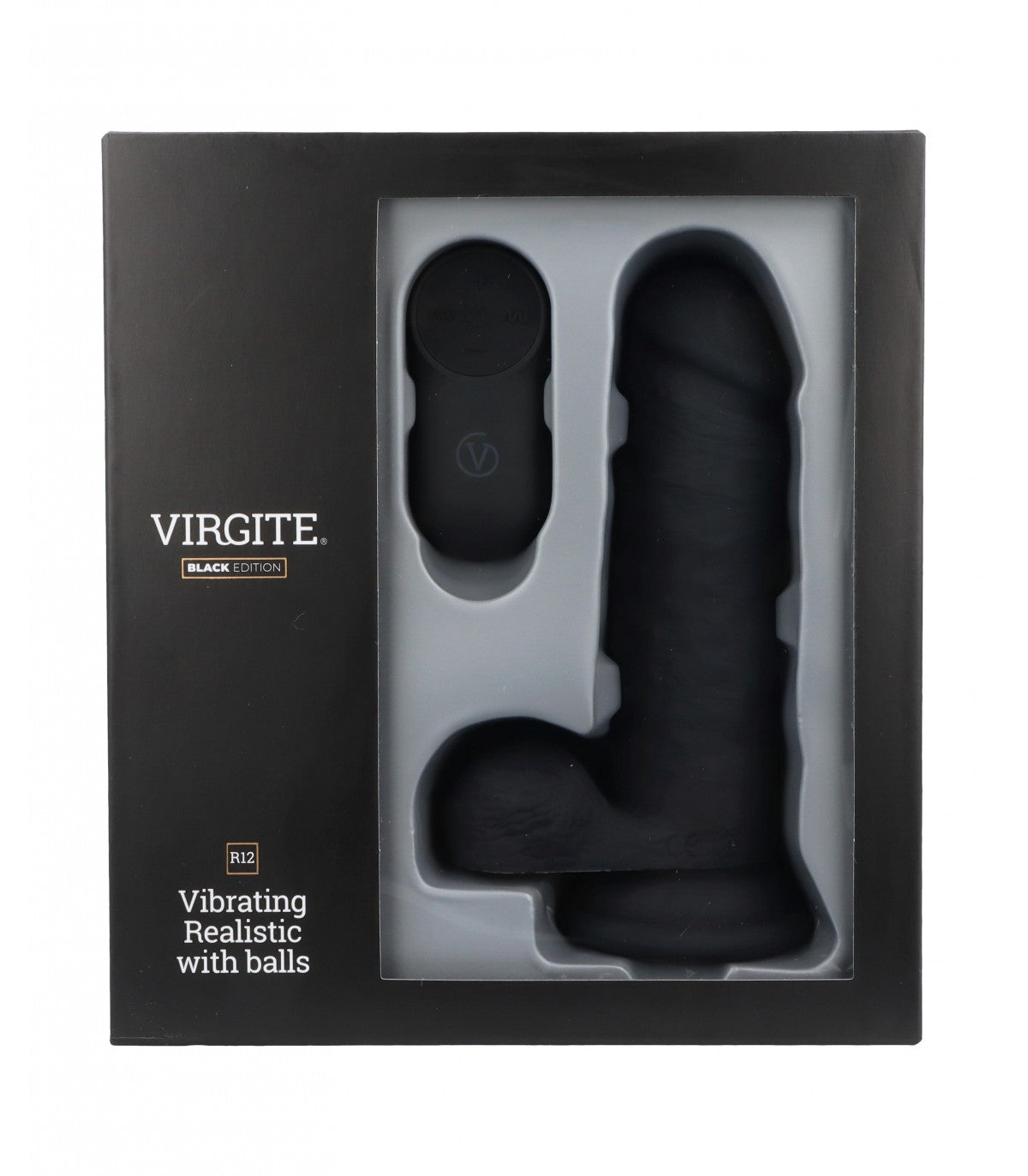 VIBRATORE REALISTICO R12 NERO 14,4 CM CON TELECOMANDO