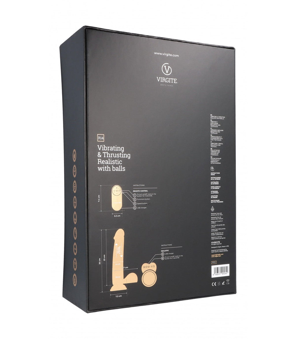 VIBRATORE REALISTICO UP & DOWN R14" NERO 23CM CON TELECOMANDO"
