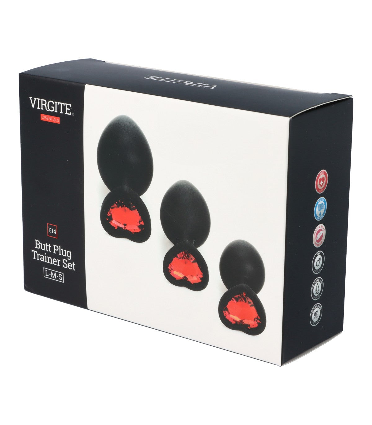 SET SPINA X3 E14 SILICONE CUORE NERO-RUBINO