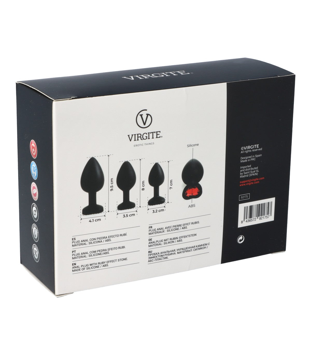 SET SPINA X3 E14 SILICONE CUORE NERO-RUBINO