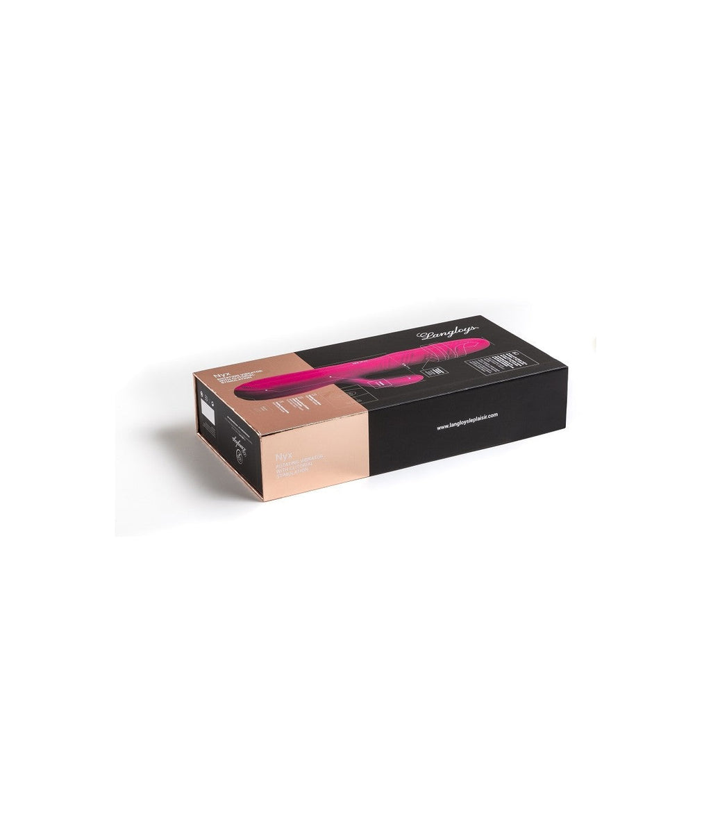 VIBRATORE ROTATORE CON STIMOLATORE CLITORIDEO NYX FUCHSIA