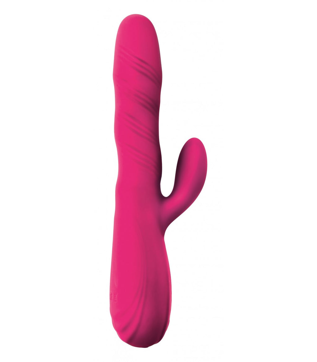 VIBRATORE ROTATORE CON STIMOLATORE CLITORIDEO NYX FUCHSIA