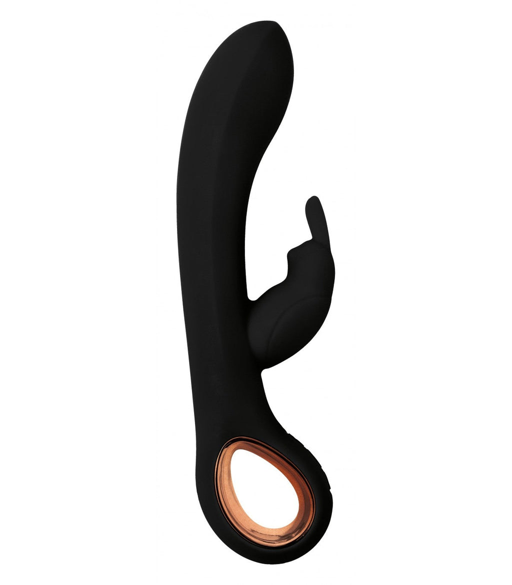 VIBRATORE PUNTO G CON STIMOLATORE CLITORIDEO NERO BIA