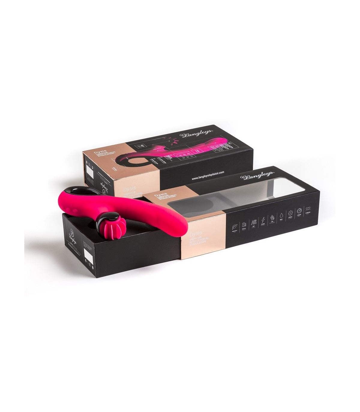 VIBRATORE DYSIS FUCHSIA CON STIMOLATORE CLITORIDEO