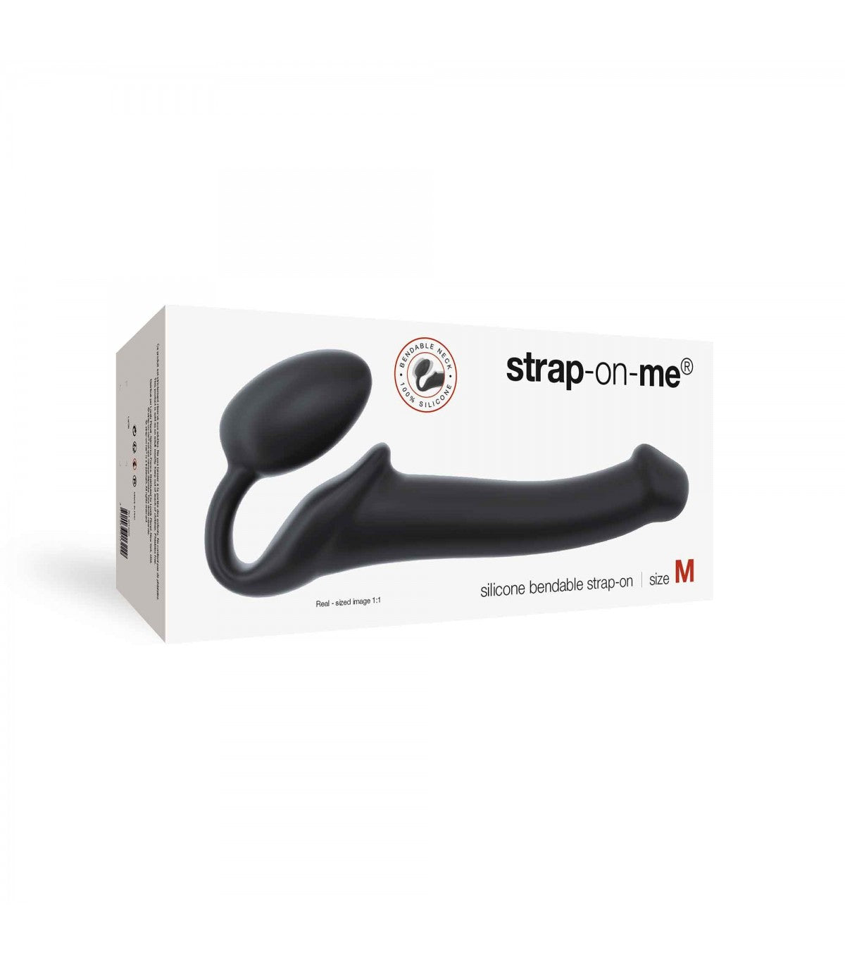 IMBRACATURA DILDO STRAP-ON FLESSIBILE MORBIDO SILICONE NERO M