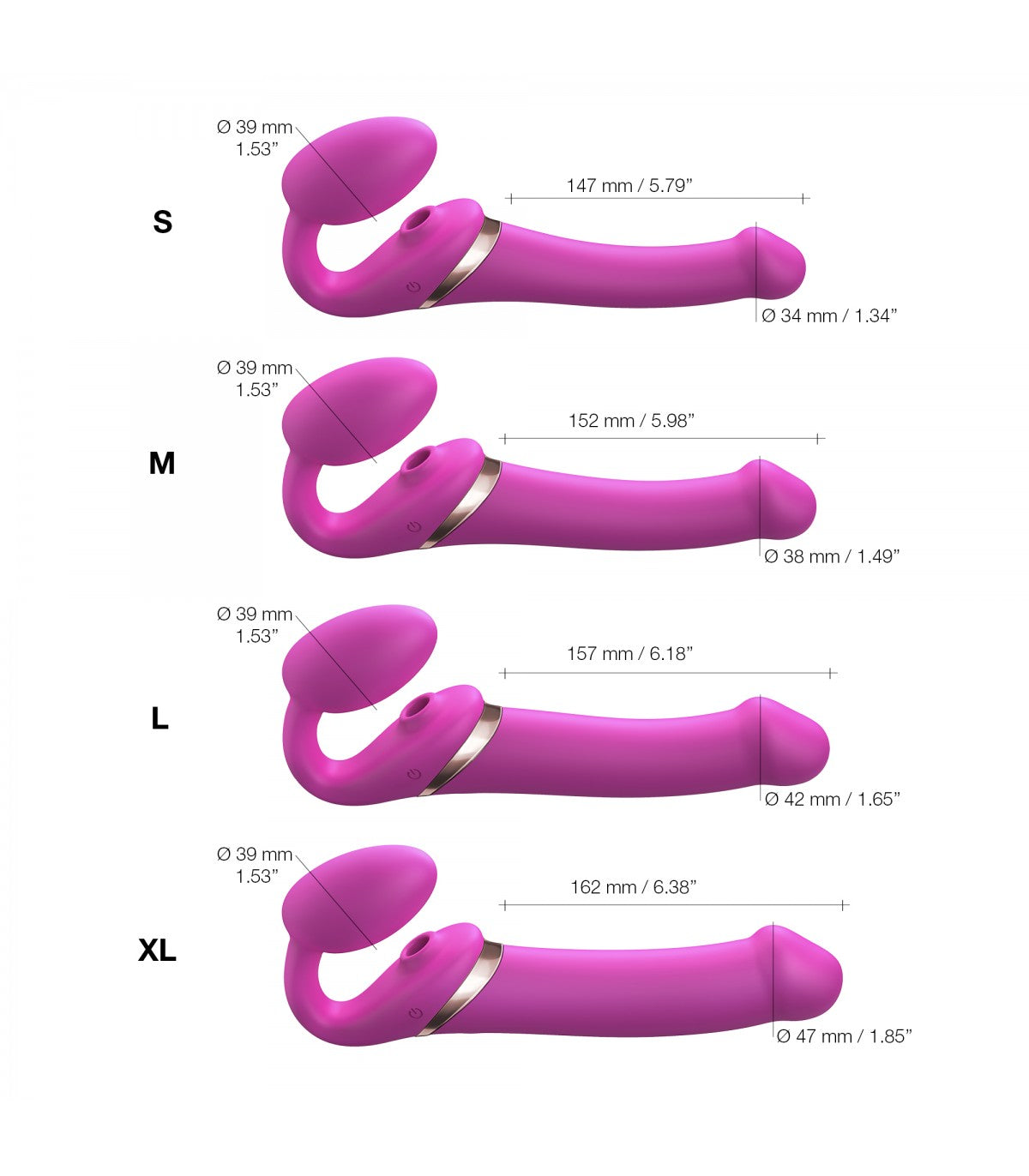 IMBRACATURA REGOLABILE MULTI ORGASMO XL FUCSIA