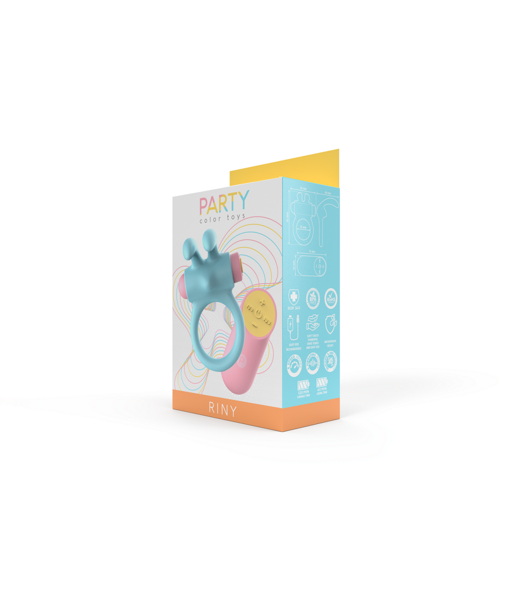 ANELLO VIBRANTE RINY CON CONTROLLER USB IN SILICONE BLU