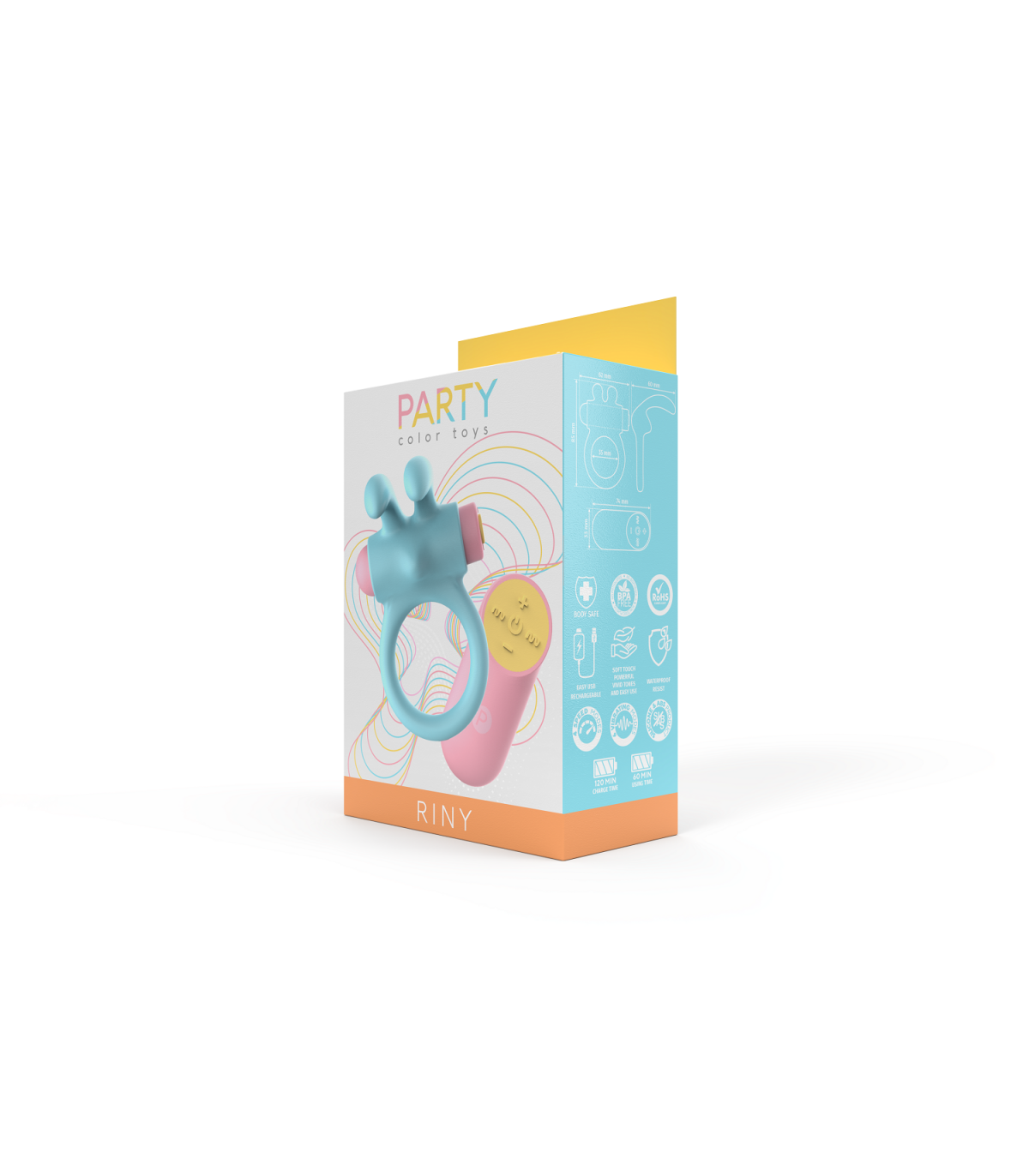 ANELLO VIBRANTE RINY CON CONTROLLER USB IN SILICONE BLU
