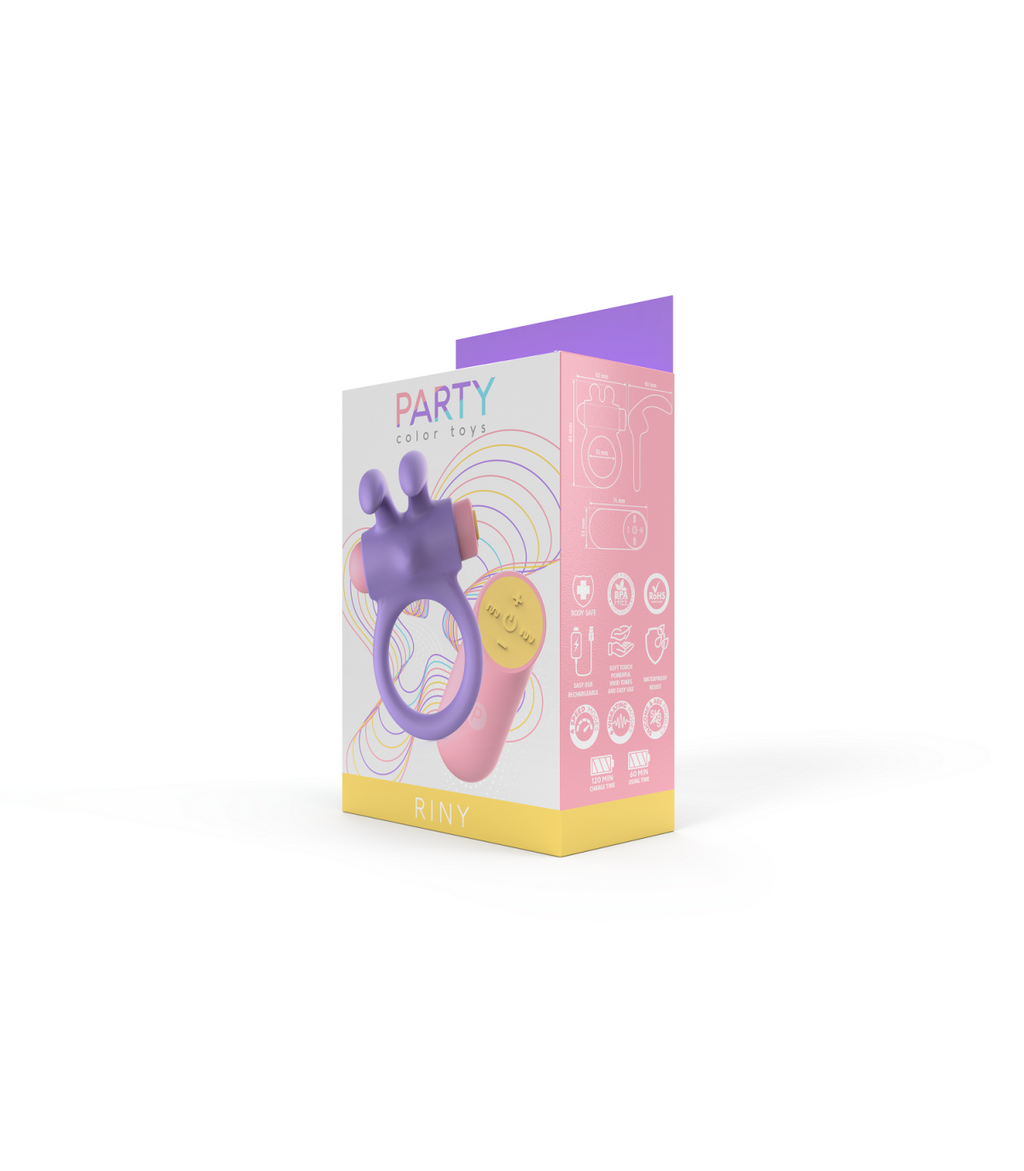 ANELLO VIBRANTE RINY CON CONTROLLER USB IN SILICONE LILLA