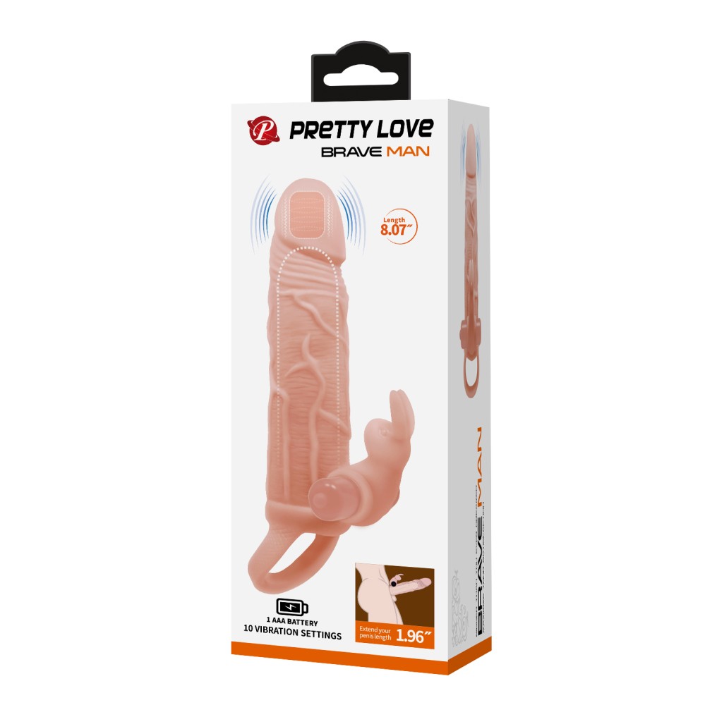 Pretty Love Brave Man Guaina vibrante per il pene