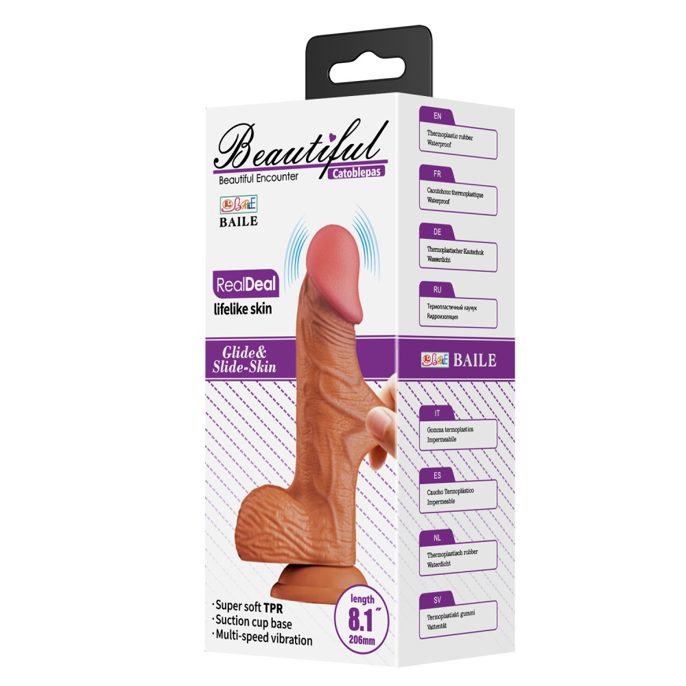 Bellissimo Catoblepas 8,1 " Dildo Vibrante Marrone