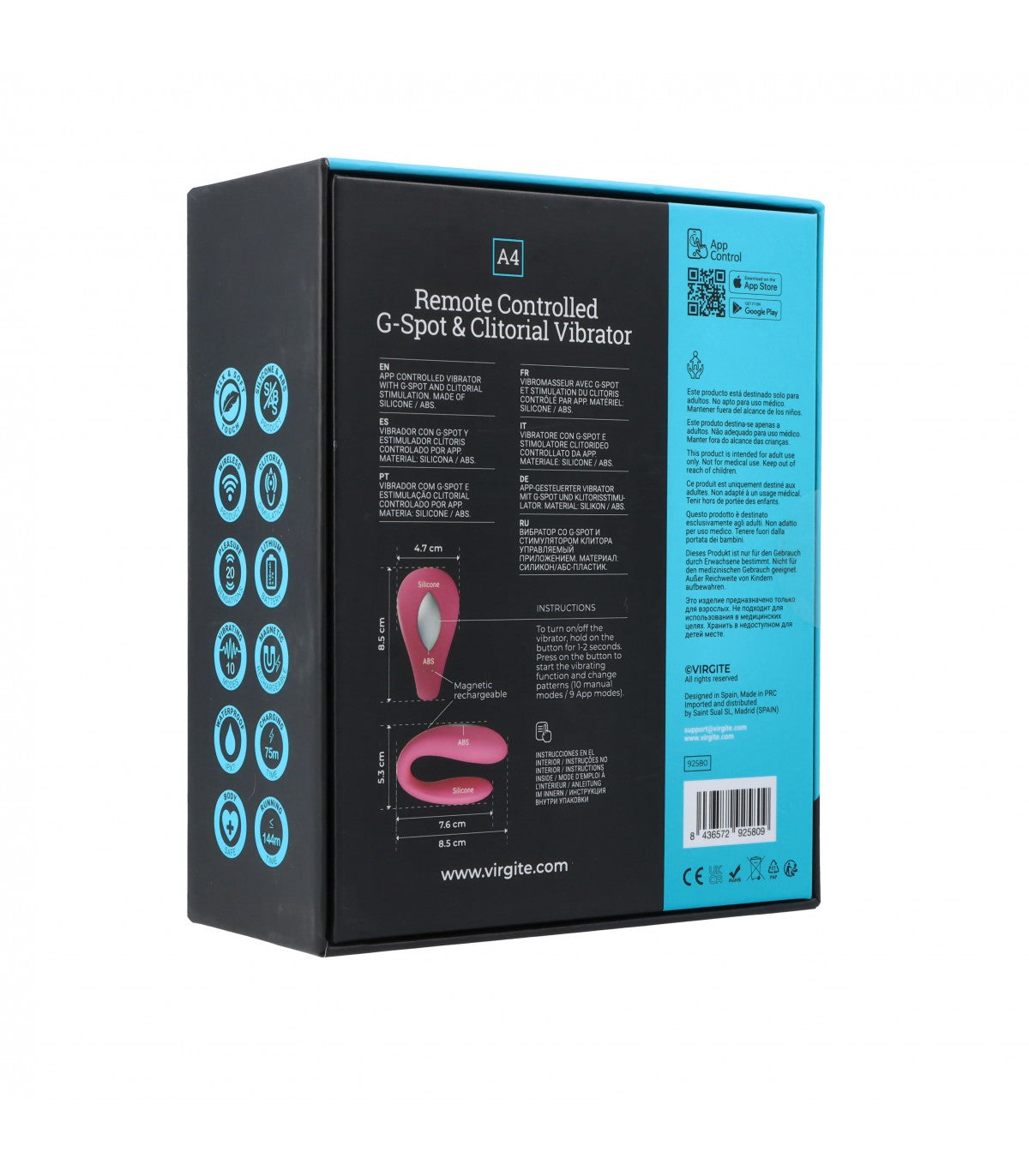 VIBRATORE A4 CON TELECOMANDO PER PUNTO G E CLITORIDE
