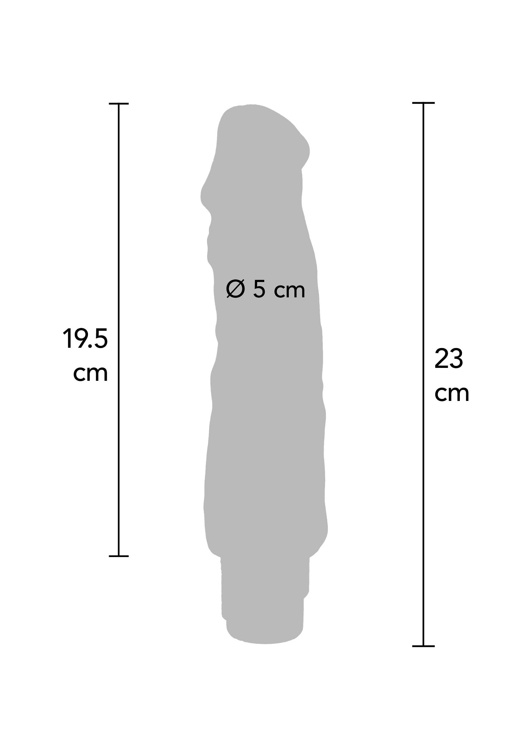 Vibratore a doppia densità TPE 23 cm pelle