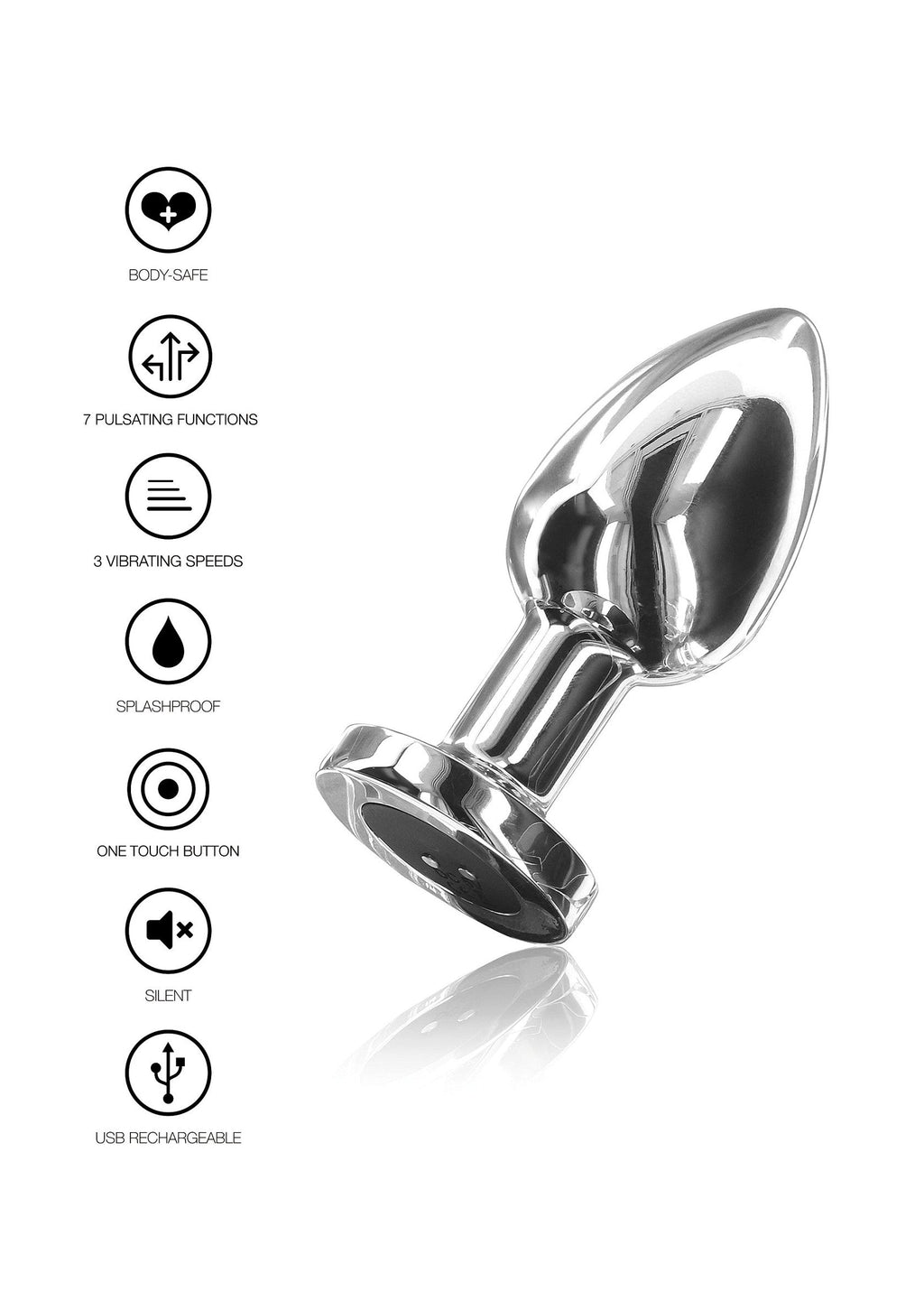 Il Glider Vibrating Plug Grande argento