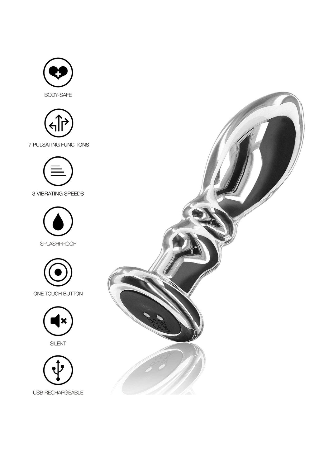 Il vibratore Slider Vibrating Plug Large argento