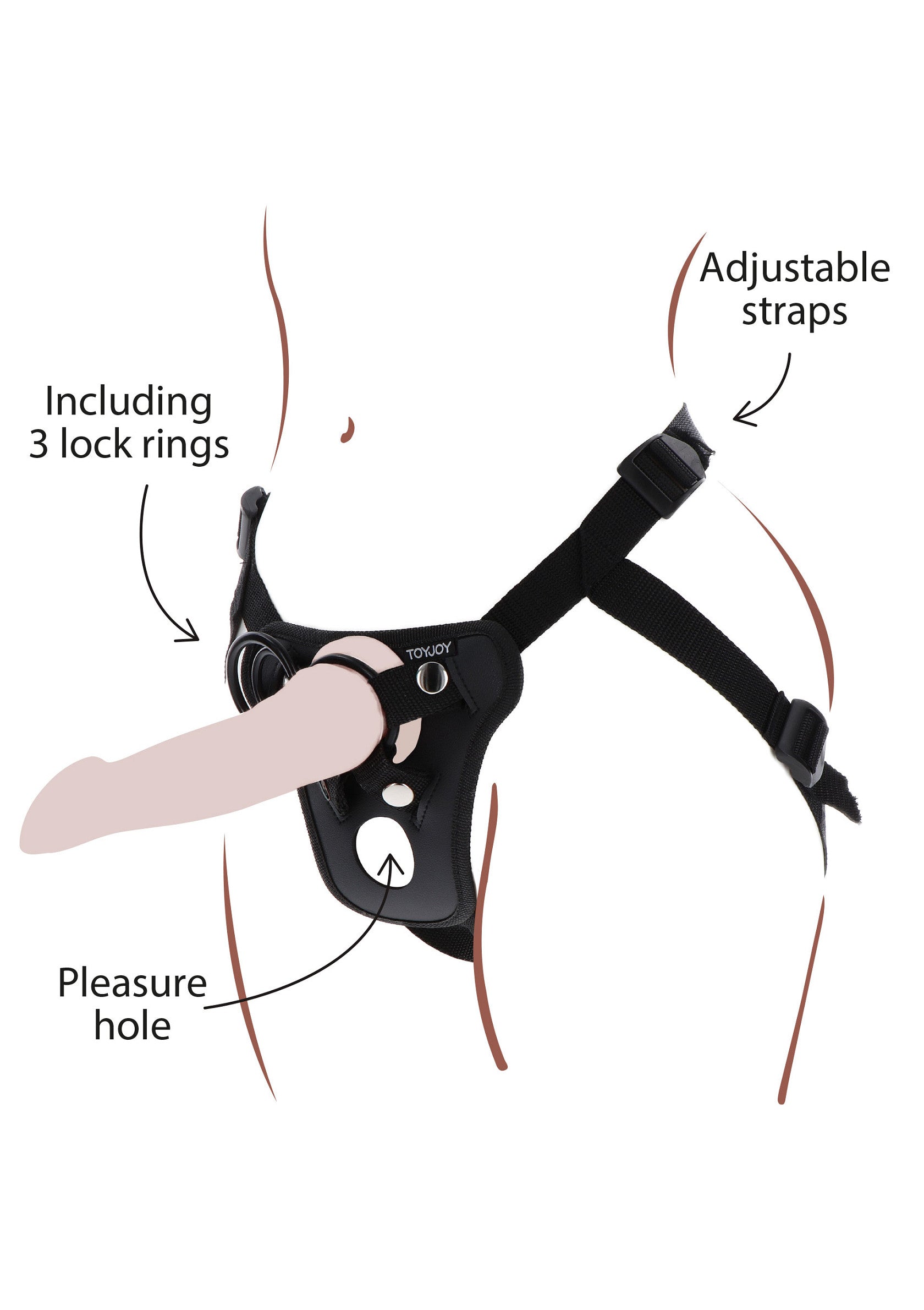 Imbracatura Strap-On Pleasure Hole nera