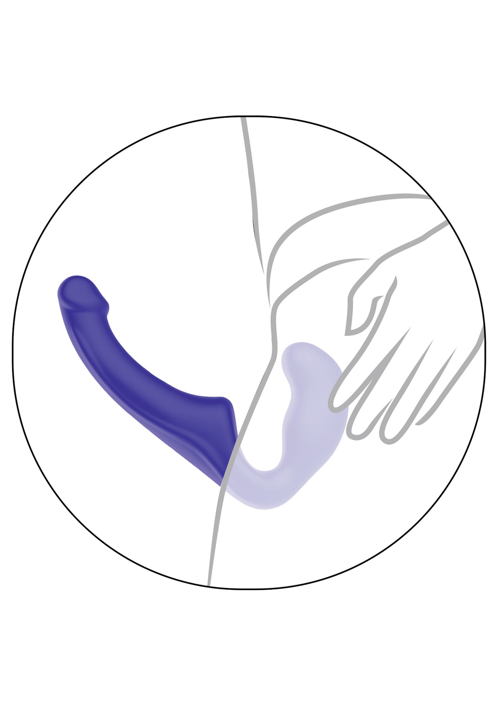Strap-on senza spalline in silicone 23 cm viola