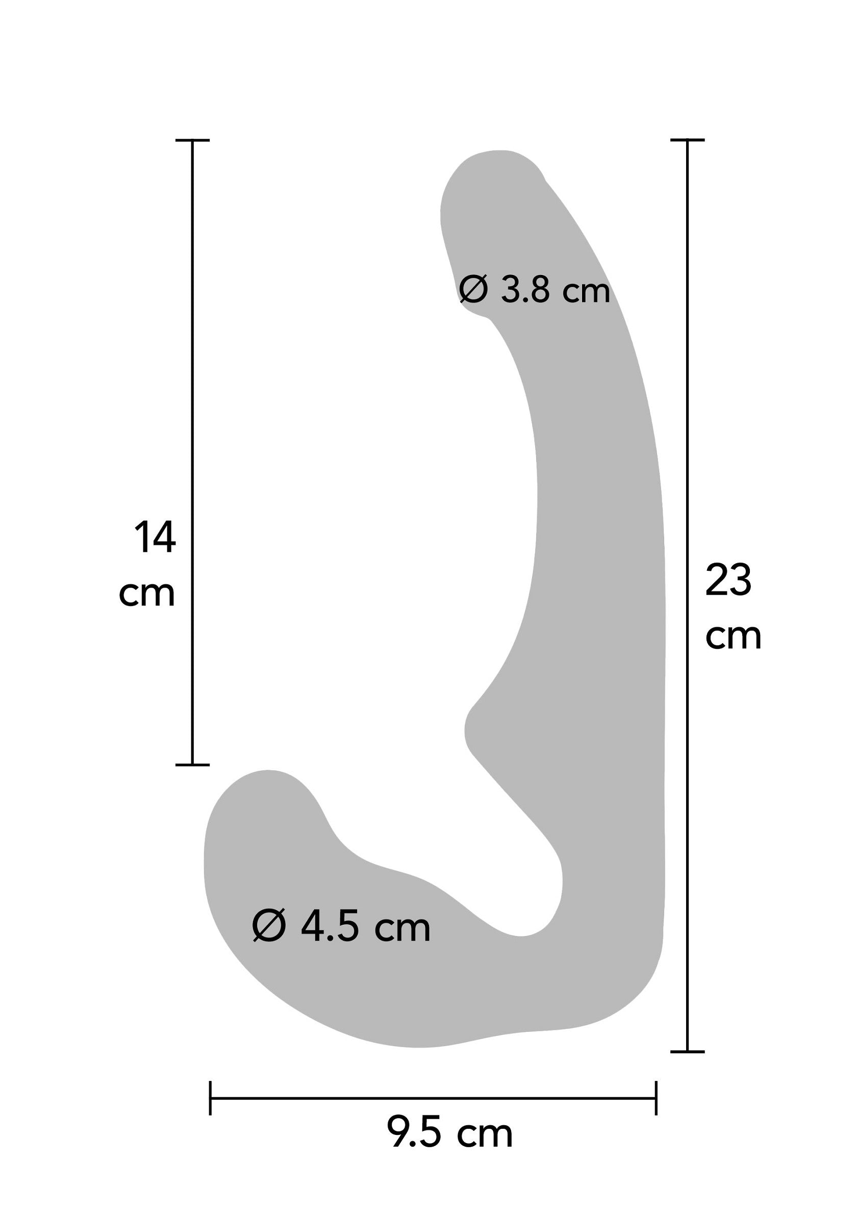 Strap-on senza spalline in silicone 23 cm viola