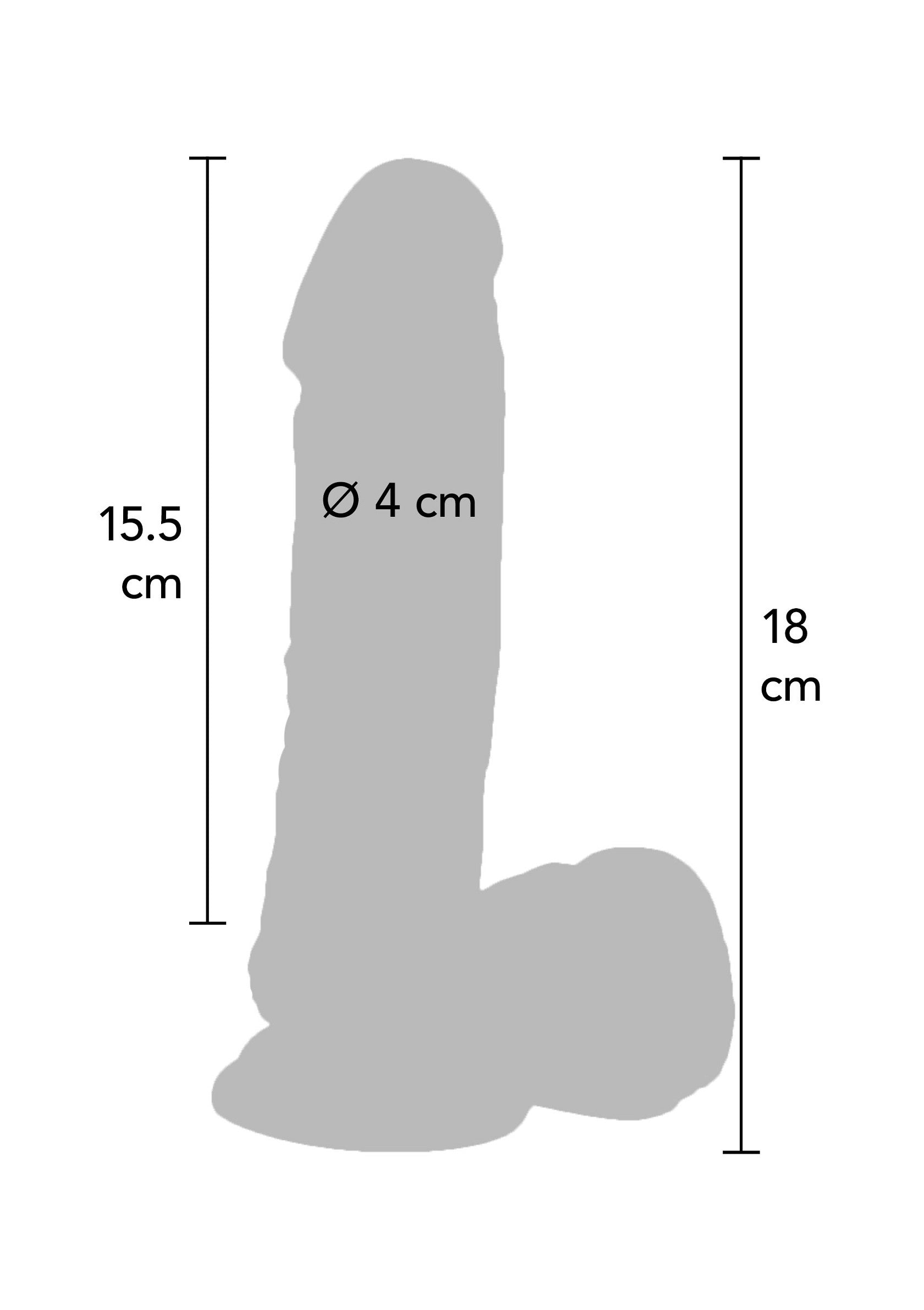 Dildo vibrante in PVC 18 cm pelle