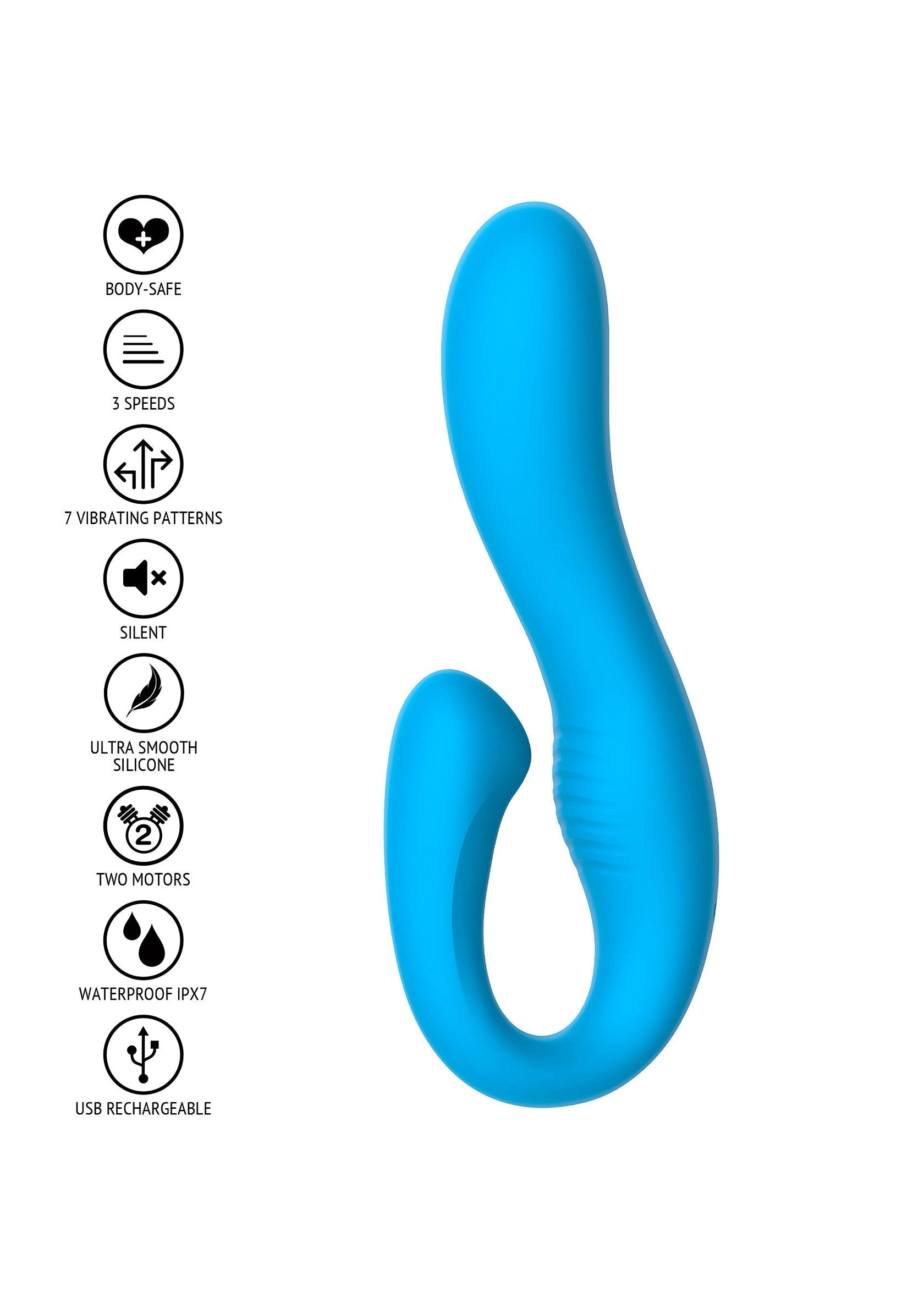 Il vibratore Skyler Rabbit blu